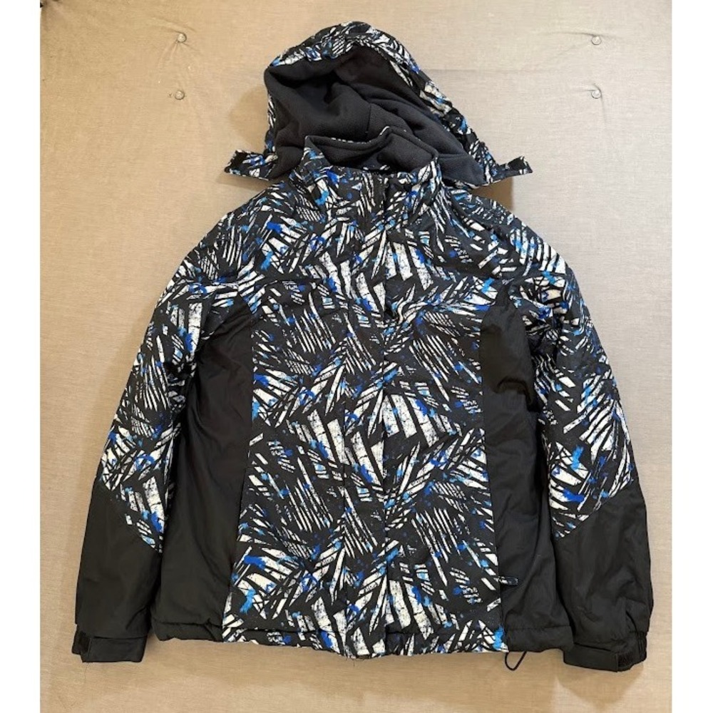 Mountain Warehouse Snow Jacket Womens US‎ 10 Blue Black Abstract Print Hooded